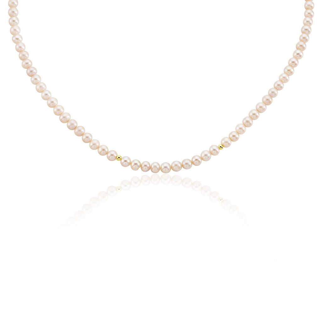 Collier Multicolore Or Jaune Perle De Culture
