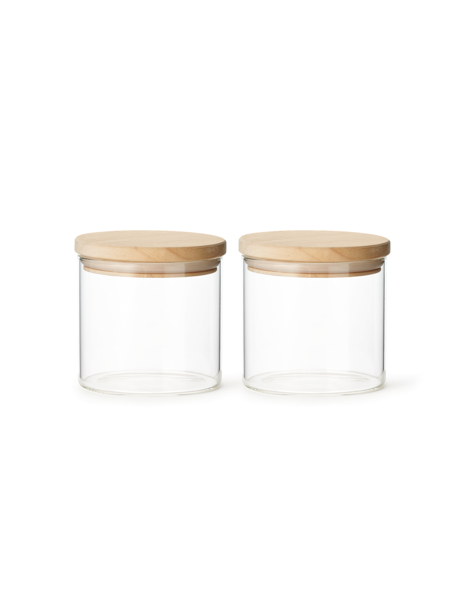 Opbevaringsglas med låg 2-pak | Glas/eg. 425 ml. 2 stk. | Clear