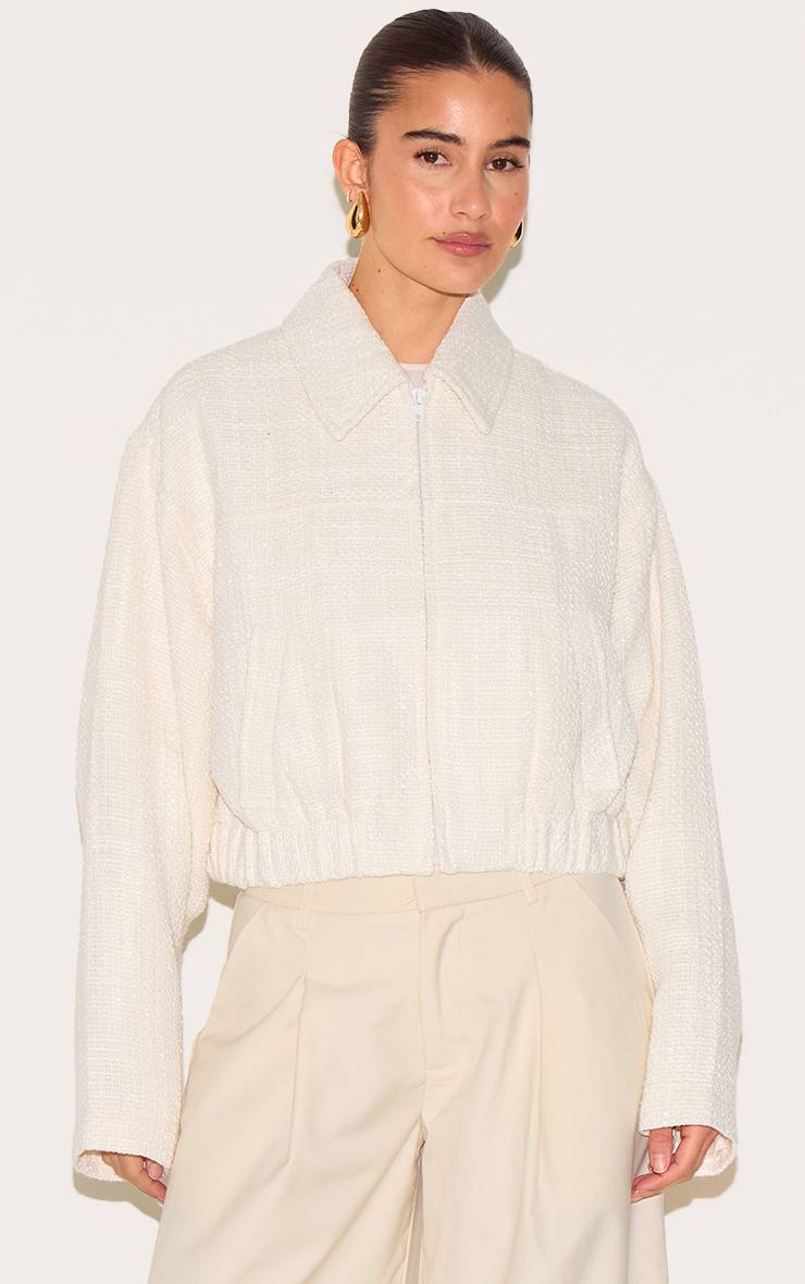 Blouson Aviateur Texturé À Fermeture Éclair