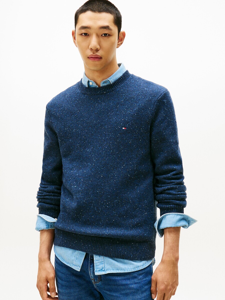 TOMMY HILFIGER<br>Suéter de lã com estampa de bolinhas