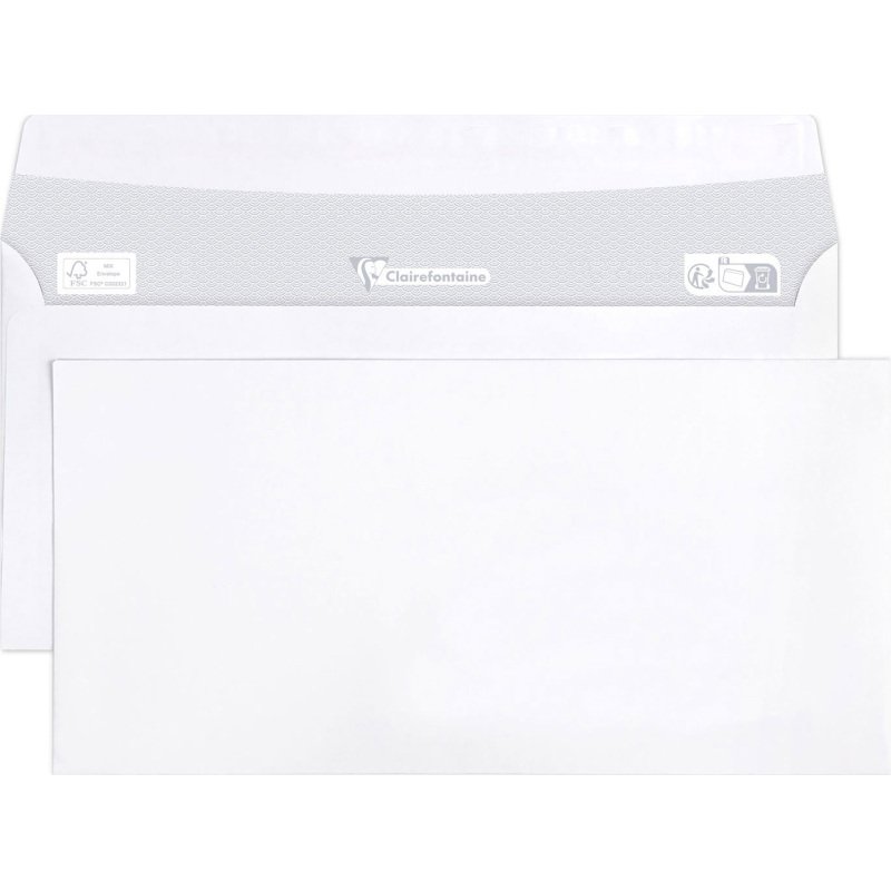 Enveloppe Clairalfa Clairefontaine 90 g/m² blanche - Boîte de 250