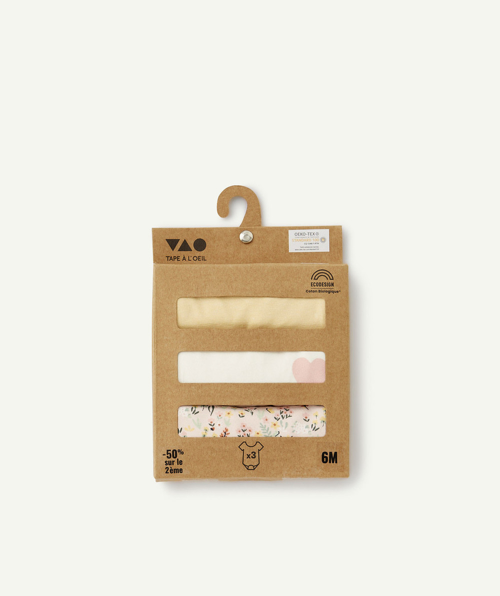 LOT DE 3 DORS BIEN EN COTON BIOLOGIQUE UNI ET AVEC IMPRIMÉ
