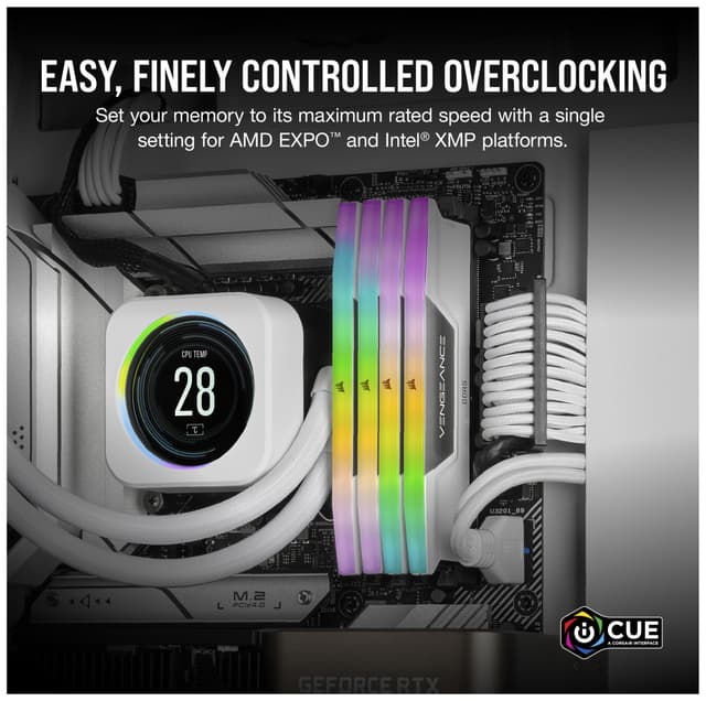 Corsair Vengeance RGB DDR5 RAM 32GB 5600Mt/s CL36 (hvid)