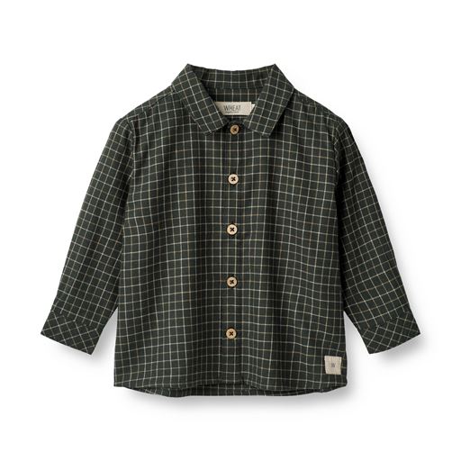 Wheat Oscar Skjorte, Black Coal Check, 68 cm