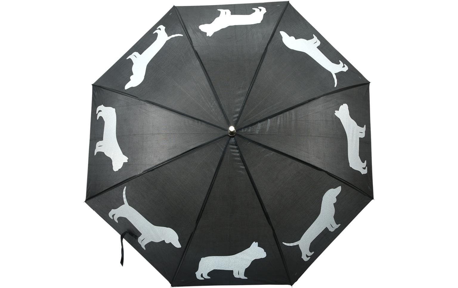 Schirm Reflektor Hunde Grau/SchwarzReflektierender Regenschirm
