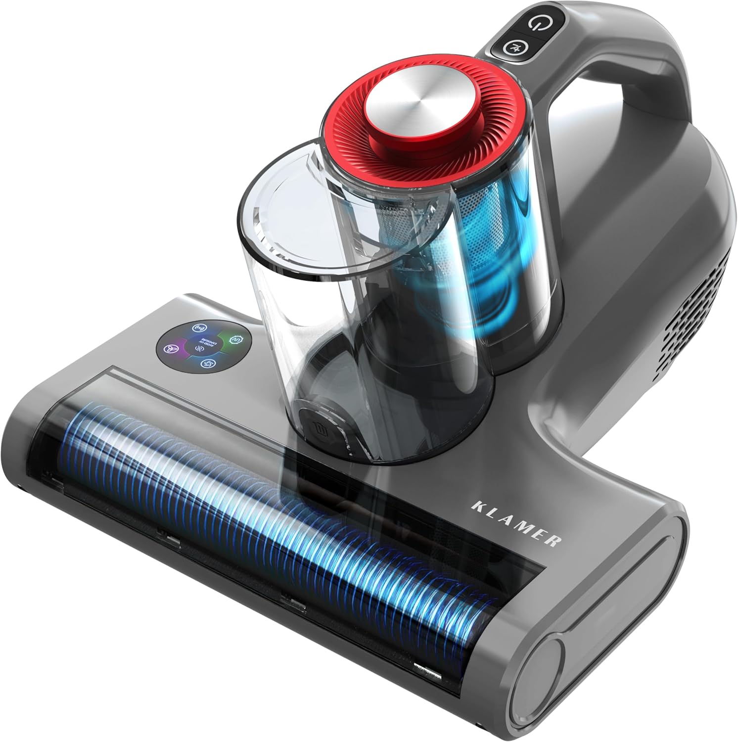 KLAMER Milbensauger 18kPa – Matratzensauger mit UV-Licht & 60°C Tiefenreinigung, Ultraschall & Schlagmodi, Anti-Verwicklungs-Bürste für Tierhaare, HEPA-Filter gegen Milben & Allergene