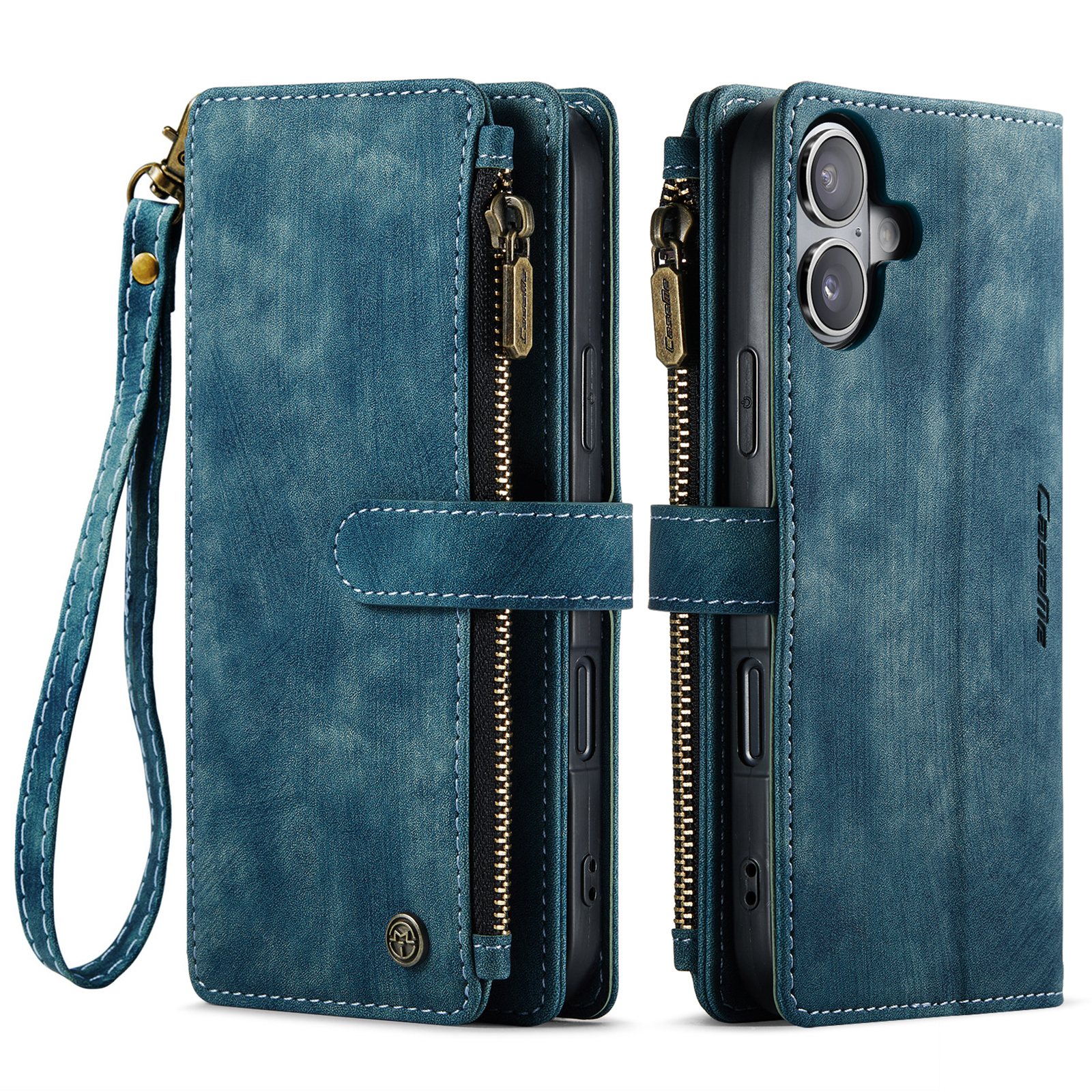 iPhone 17 2in1 Leder Tasche Karten Etui - Blau