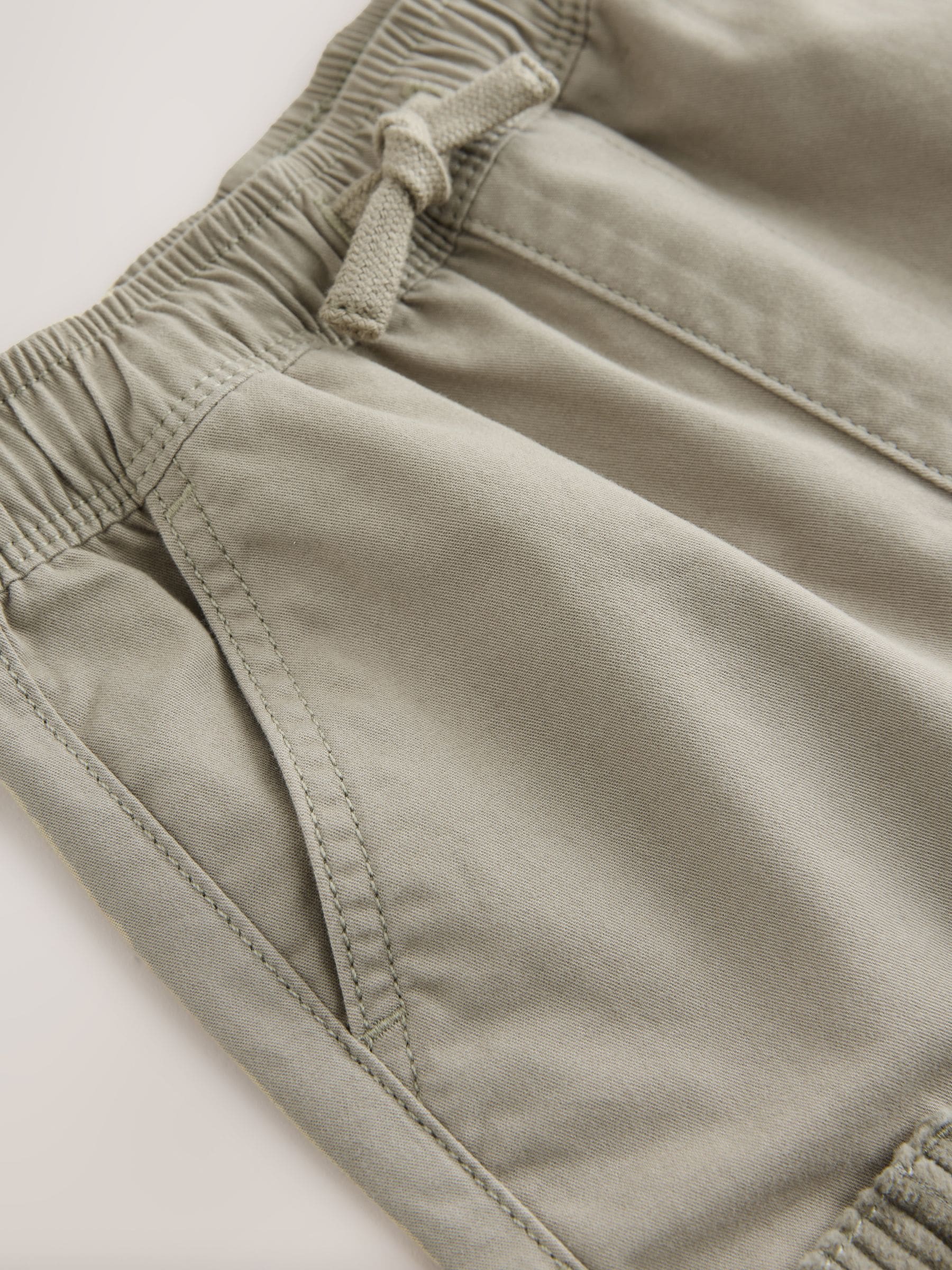 Grijs-groen - Broek met elastische taille en zijzakken (3mnd -7jr)