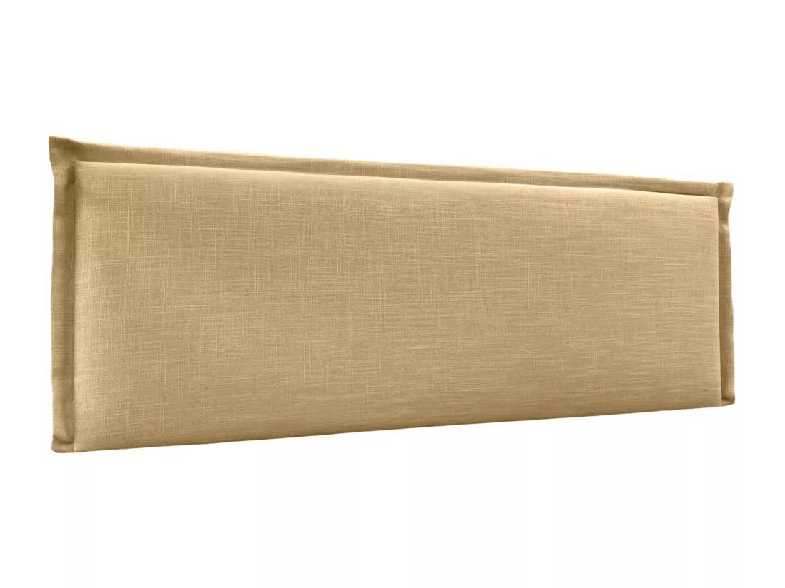 DHOME Tête de lit en lin naturel uni avec passepoils 160x50cm Lits 150/160 - Moutarde