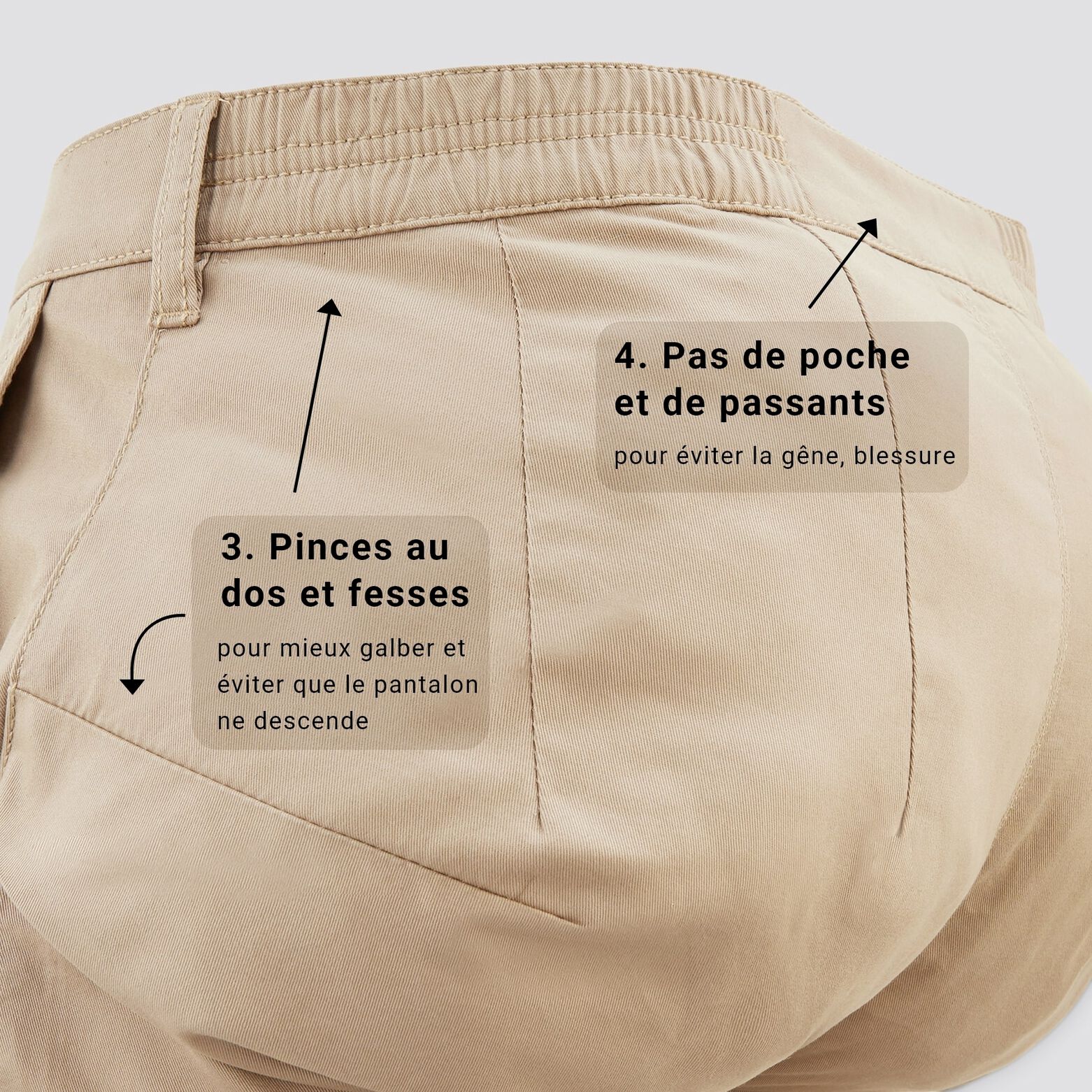 Bermuda pour personne à mobilité réduite Beige