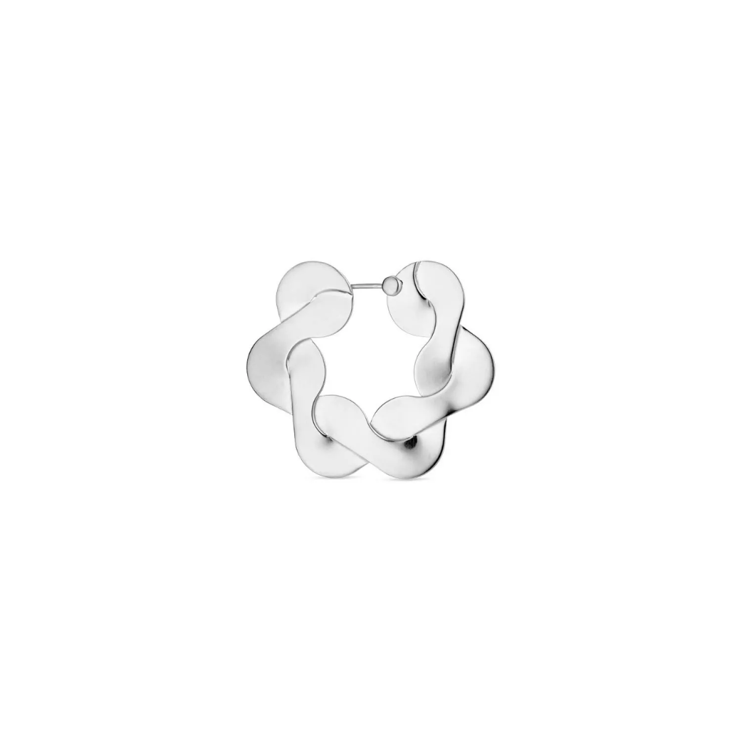 Jane Kønig Big Wavy Hoop Ørering Single Sølv BWH-AW22-S