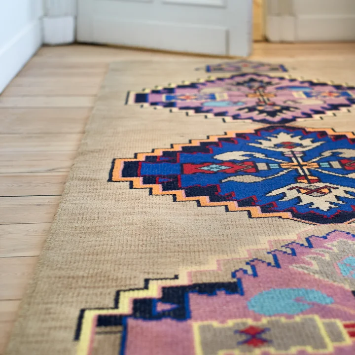 HKliving - Handgewebter Teppichläufer aus Wolle, 90 x 265 cm, oriental