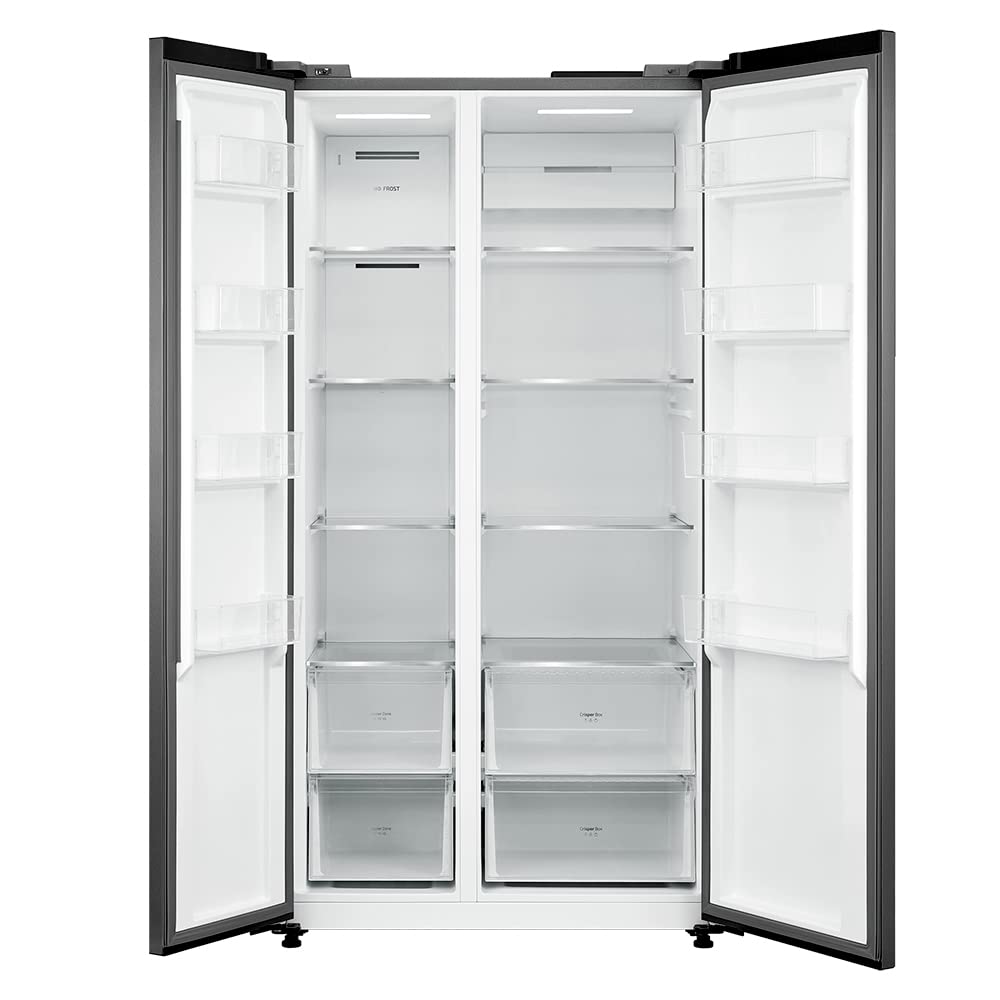 Cecotec Réfrigérateur américain 2 portes Bolero CoolMarket SBS 592 INOX. 592 litres, 177,5 cm de haut et 91 cm de large, faible consommation, moteur o