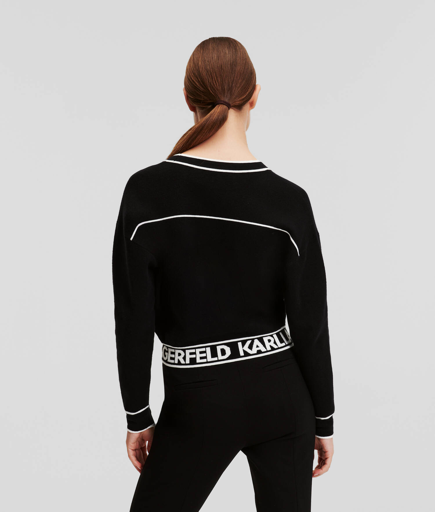CARDIGAN CROPPED AVEC LOGO KARL
