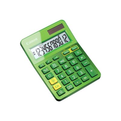 Calculatrice de bureau Canon LS- 123K - 12 chiffres - alimentation batterie et solaire - vert