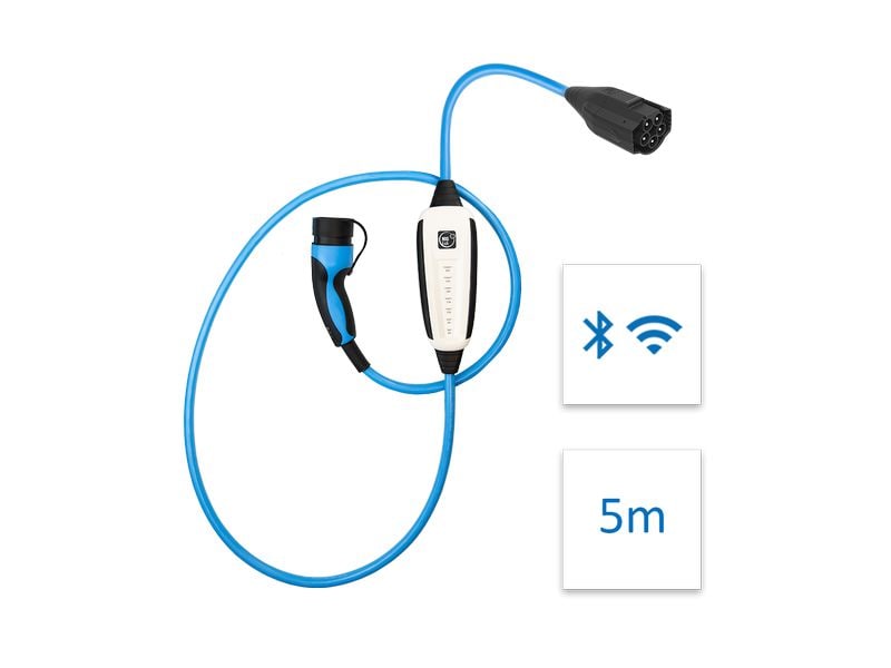 NRGkick Mobile Ladestation 32A Pure, 5 m, WLAN, BLE Mobile Ladeeinheit für Elektrofahrzeuge mit WLAN und Bluetooth