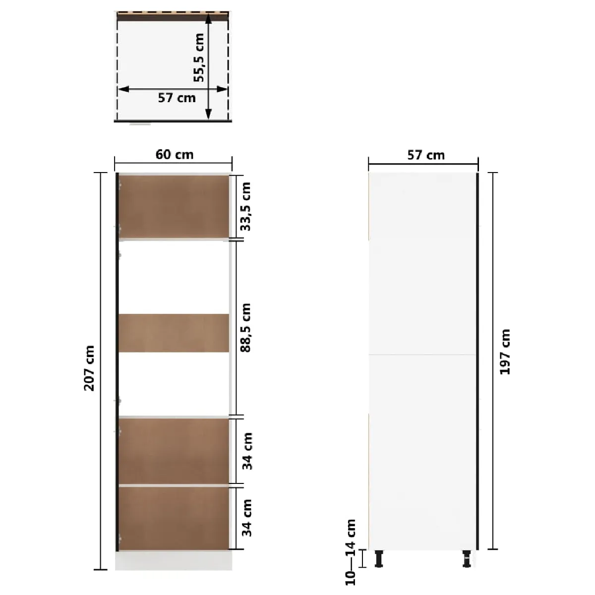 VidaXL Armoire Réfrigérateur Noir