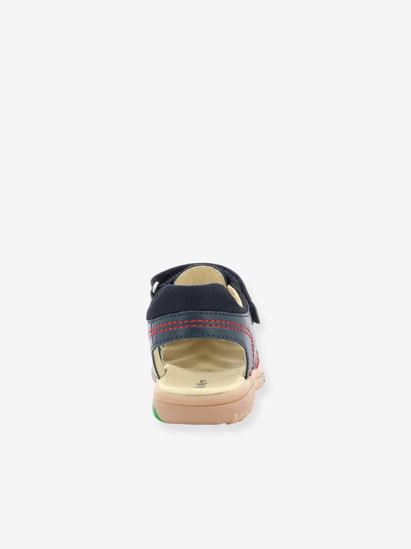 Sandálias KICKERS® Platinum em couro, azul escuro liso