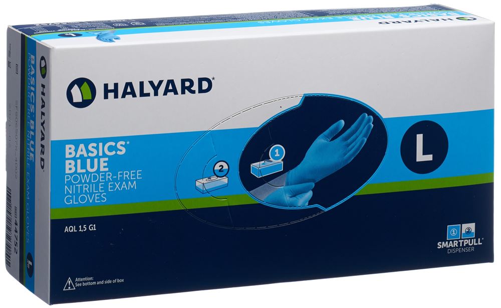 Halyard Untersuchungshandschuhe<br>200 Stück, L, Nitril Basic blau