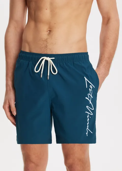 Zwembroek met logo blauw (PETROL)