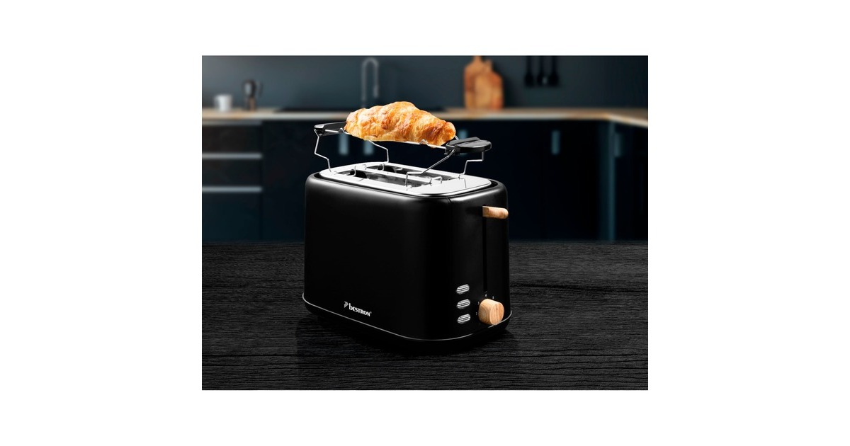 BestronATO850BW Broodrooster  (Zwart/houtkleur)