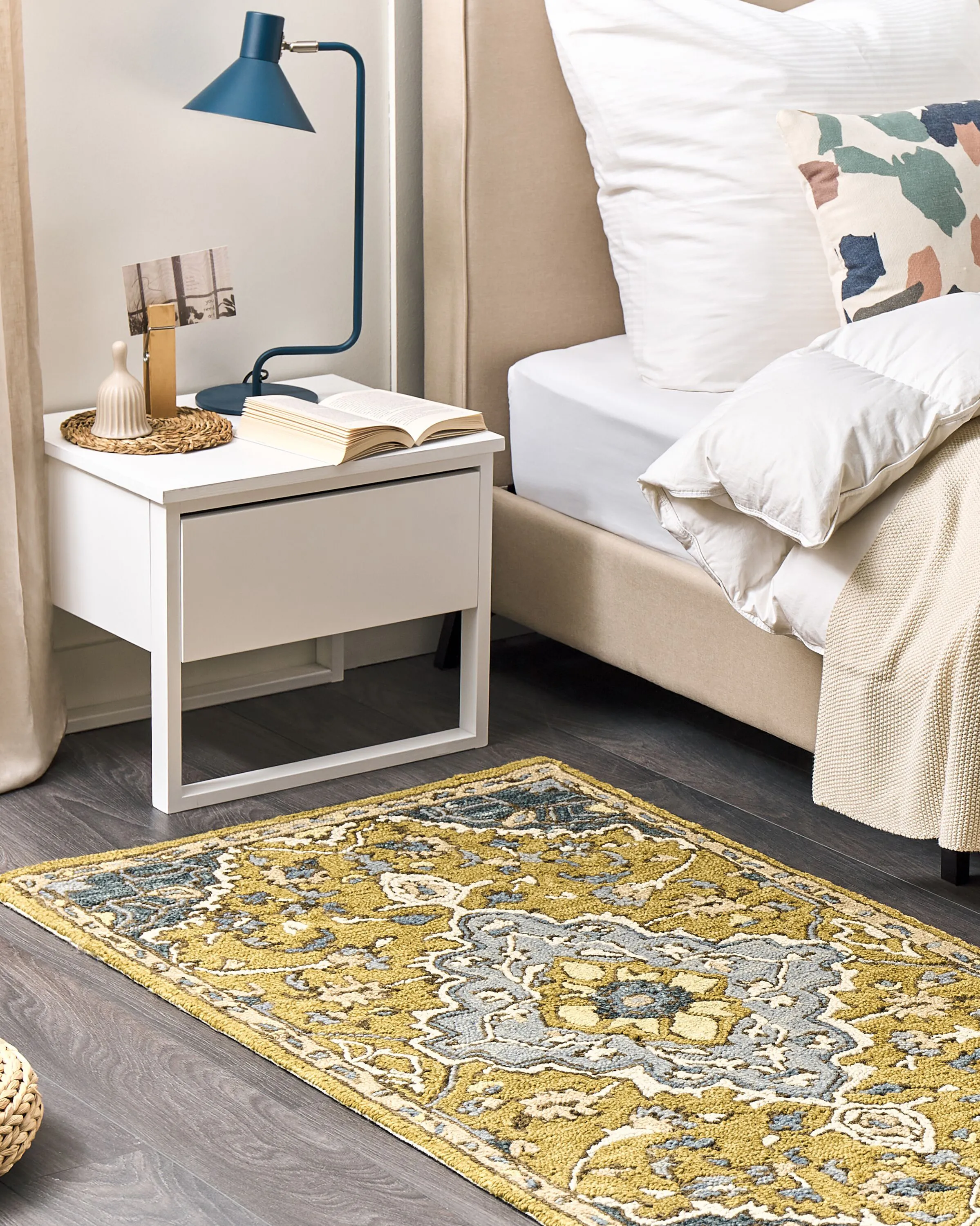 Vloerkleed MUCUR Geel 80 x 150 cm Wol