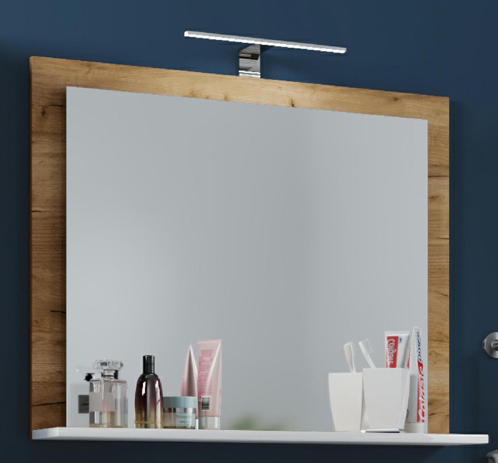 Spiegel LENDAS - weiß-Eiche - 80 cm