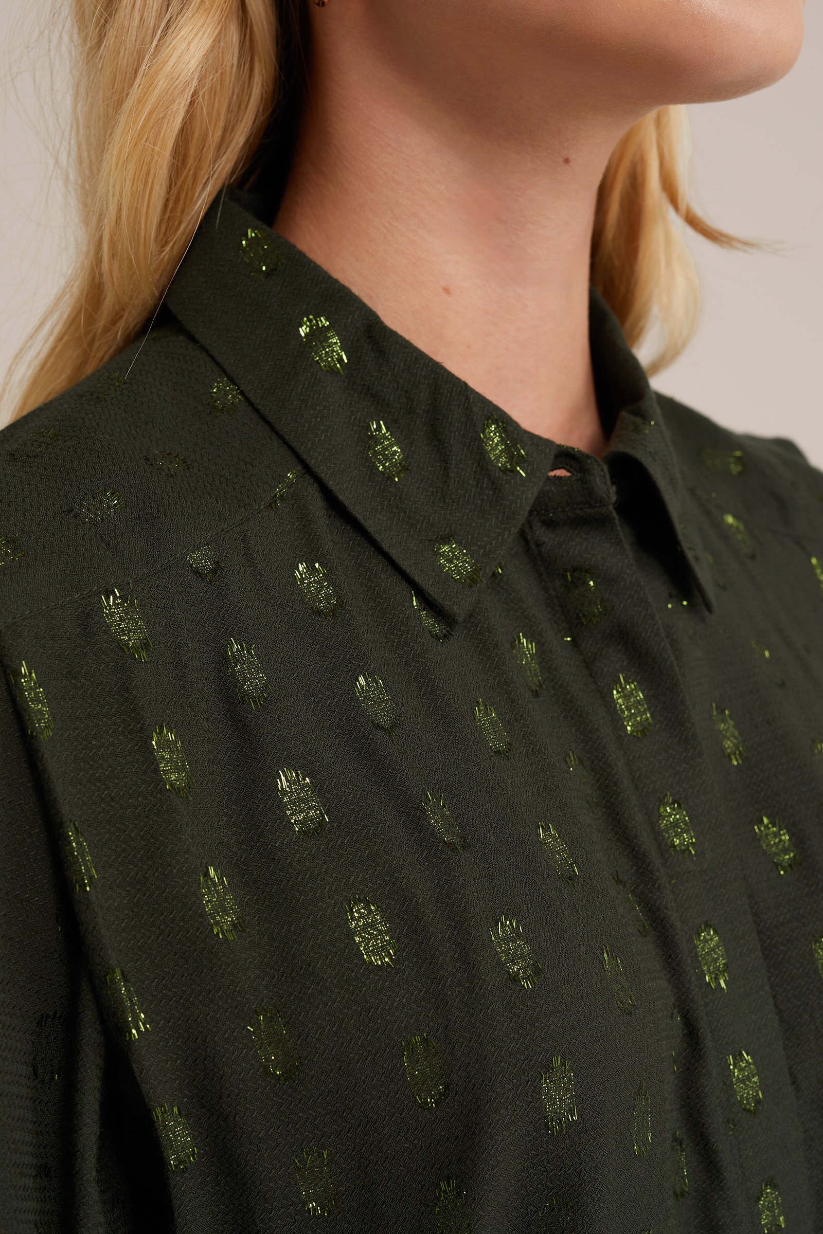 blouse met dessin WE Fashion Donkergroen