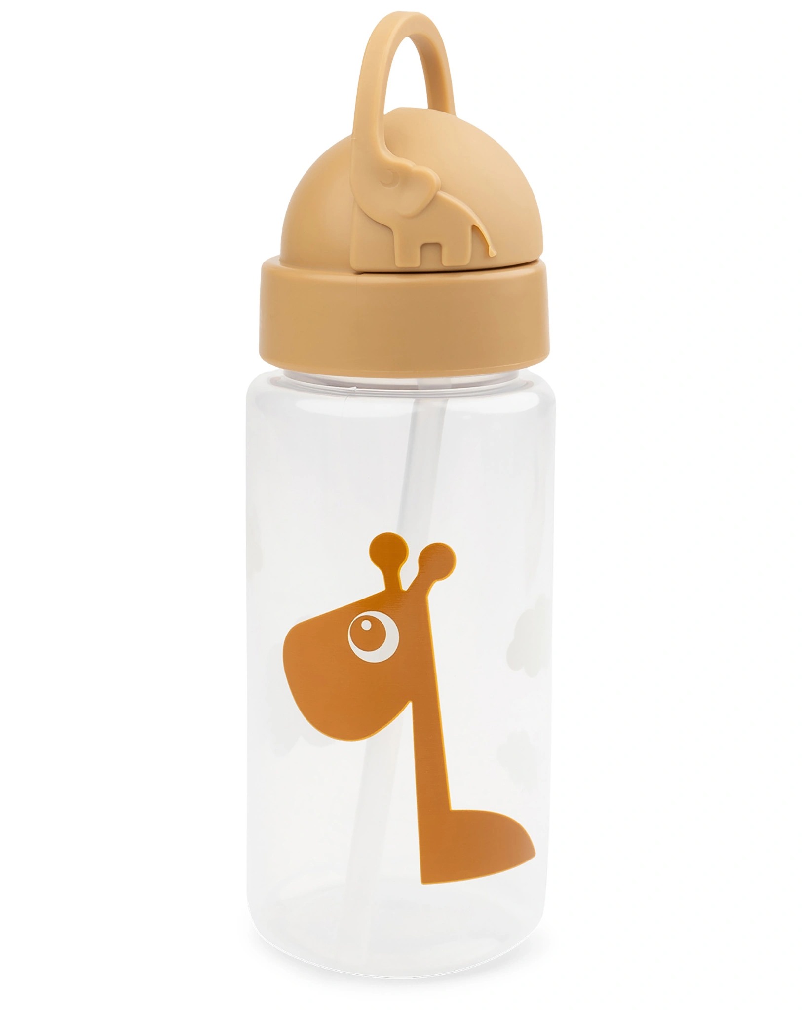 Trinkflasche RAFFI (350ml) mit Trinkhalm in senfgelb