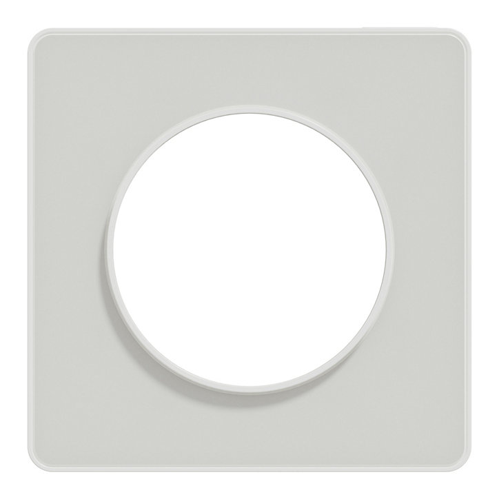 Plaque de finition simple Schneider Electric Odace Touch translucide blanc