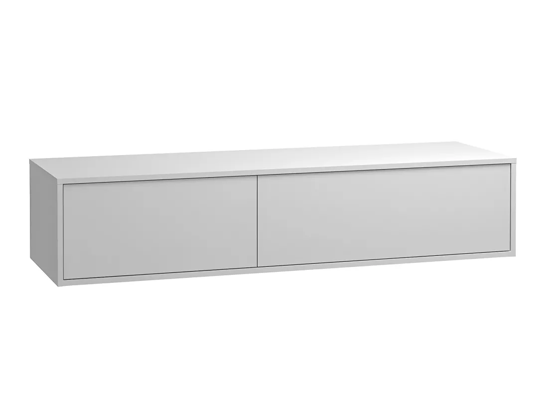 Meuble de salle de bain suspendu blanc avec double vasque - L150 cm - ISAURE II