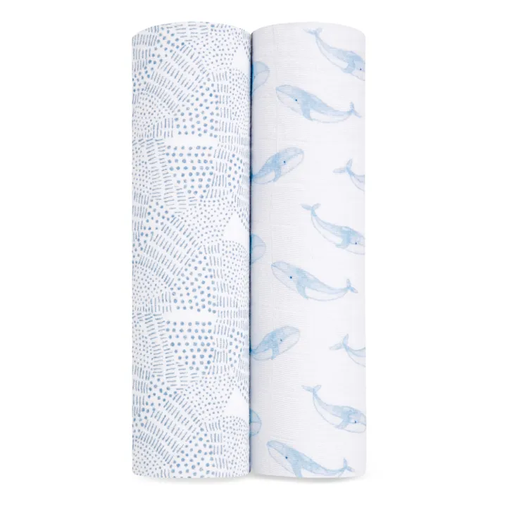 aden + anais Maxi-langes Oceanic - Set de 2 | Bleu