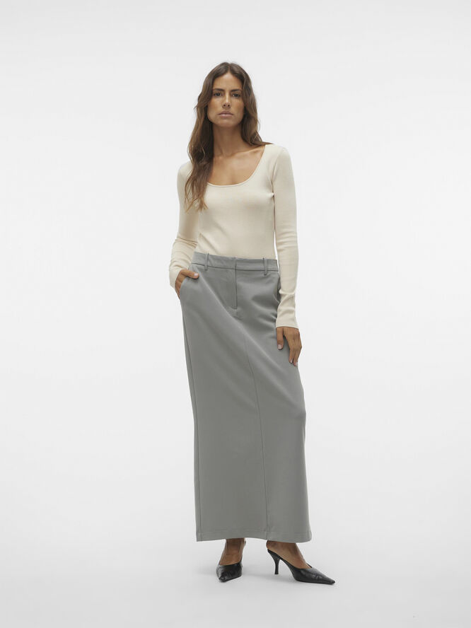 Vero Moda VMMATHILDE MR TAILORED LONG SKIRT D Moon mist