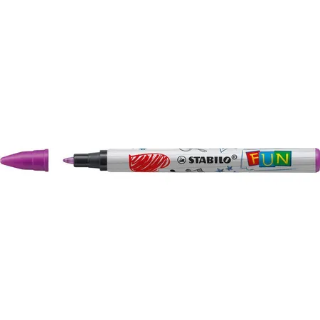Patrone zum Nachfüllen - STABILO FUN Refill - medium - inklusive 2 Aufkleberkarten zum Sammeln - 3er Pack - lila