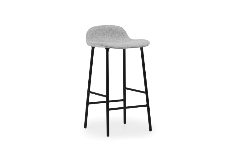Normann Copenhagen Form barkruk 65 gestoffeerd staal Ultra Leather Black