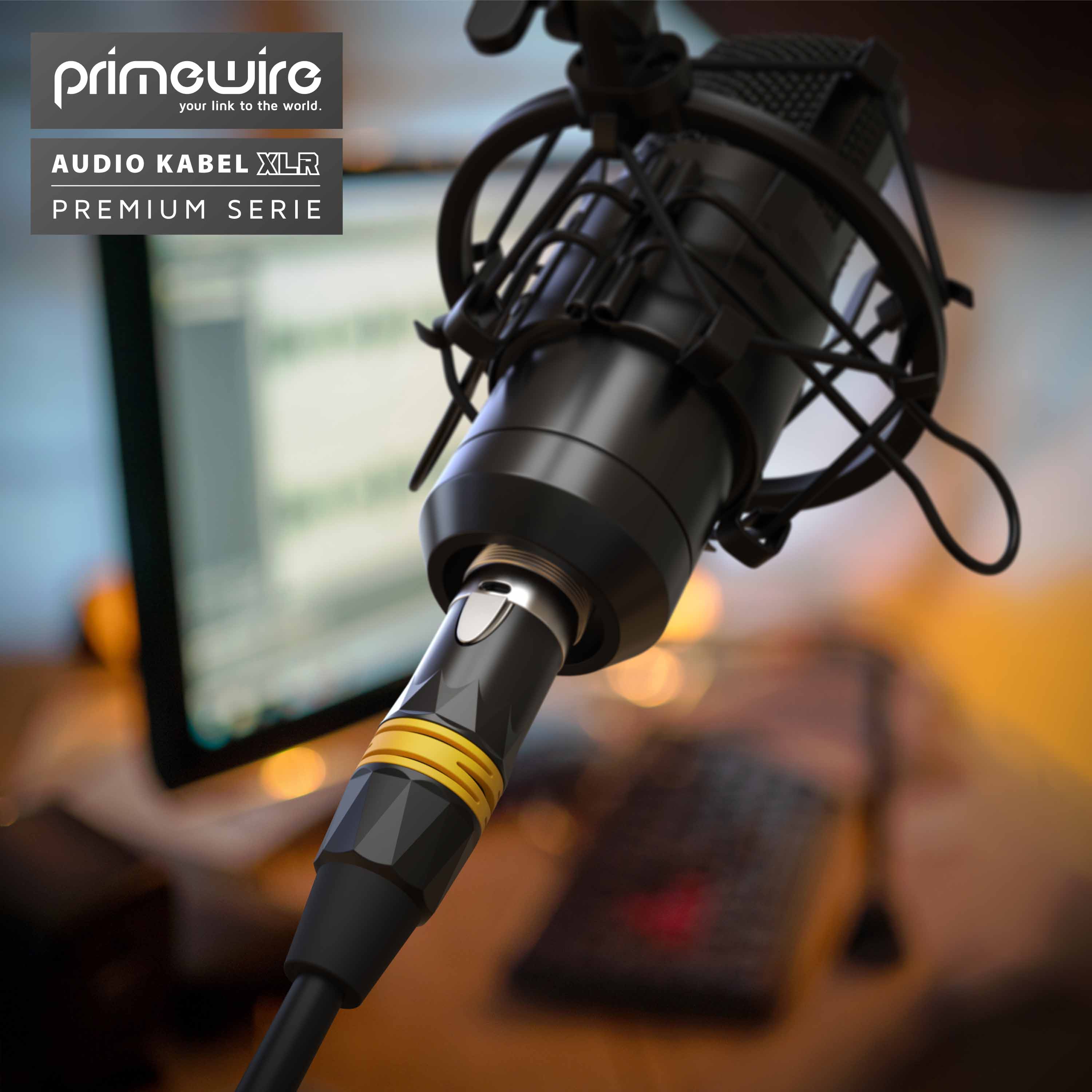 Primewire XLR Audio Kabel, XLR Stecker zu Buchse, NF-Audiokabel - 3m