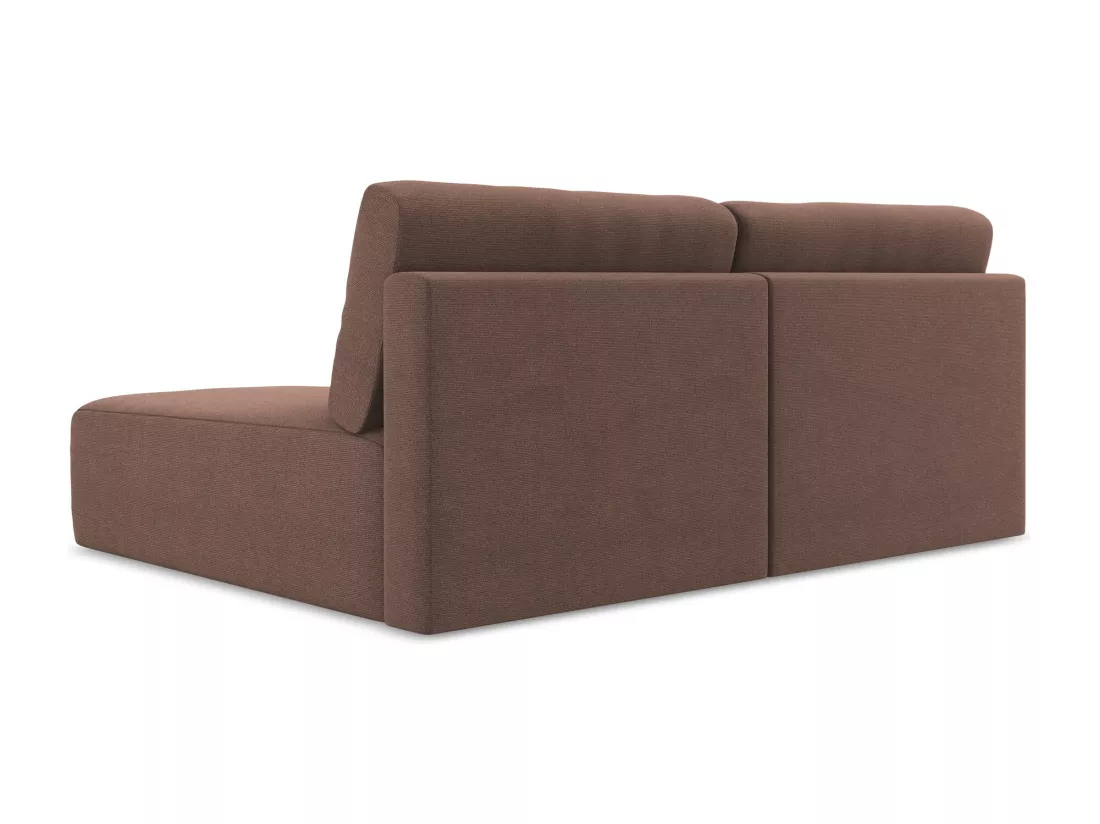 Canapé d’angle 3 places droit sans accoudoir convertible en Strukturstoff - rose poudré - KONA