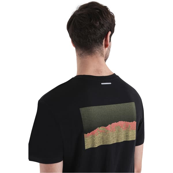T-shirt randonnée ICEBREAKER M MERINO 150 TECH LITE III SS TEE NATURAL RUN CLUB 2.0 BLACK