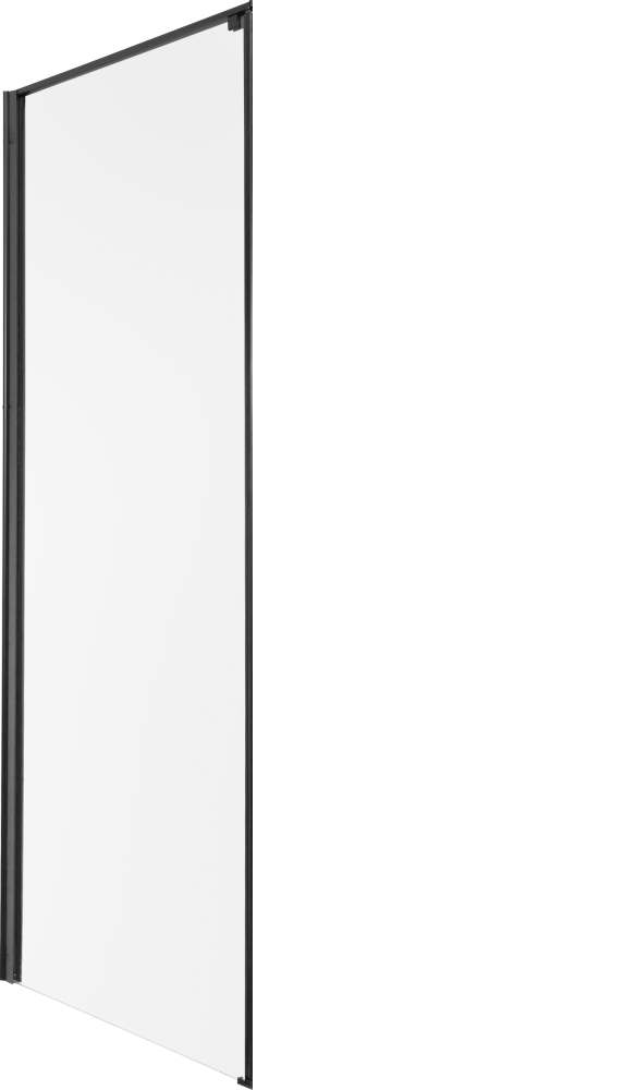 Kerra Long douche zijwand voor douchedeur zwart 80cm