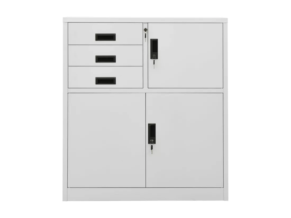 Armoire de bureau Gris clair 90x40x102 cm Acier