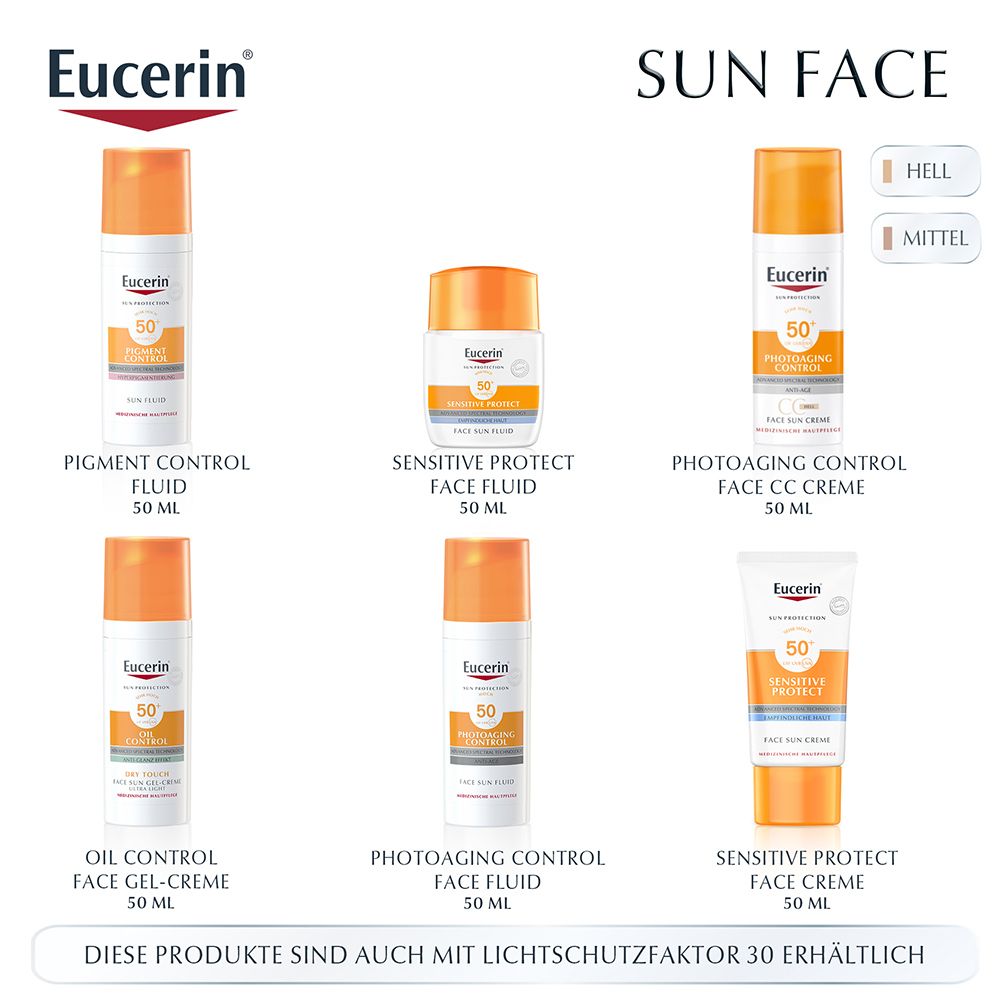 Eucerin® Pigment Control Sun Fluid LSF 50+ – Sehr hoher Sonnenschutz & sichtbare Milderung von vorhandenen Pigment- und Altersflecken