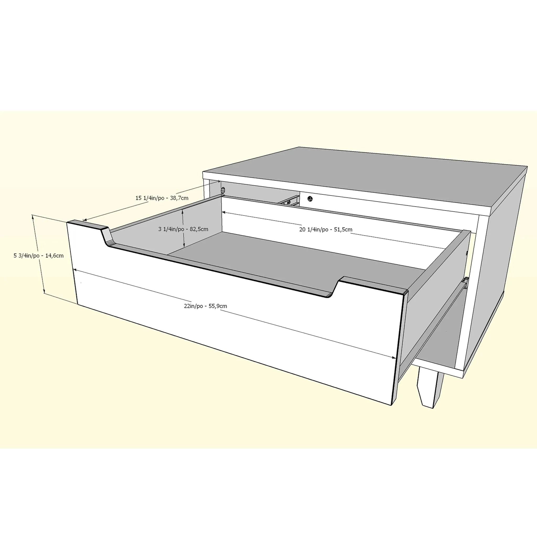 Nexera Table de Nuit Boreal - Blanc