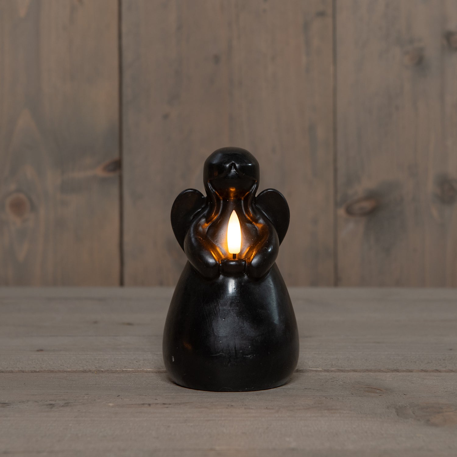 Anna's Collection LED stompkaars Ange engel zwart D 8 H 14,5 cm