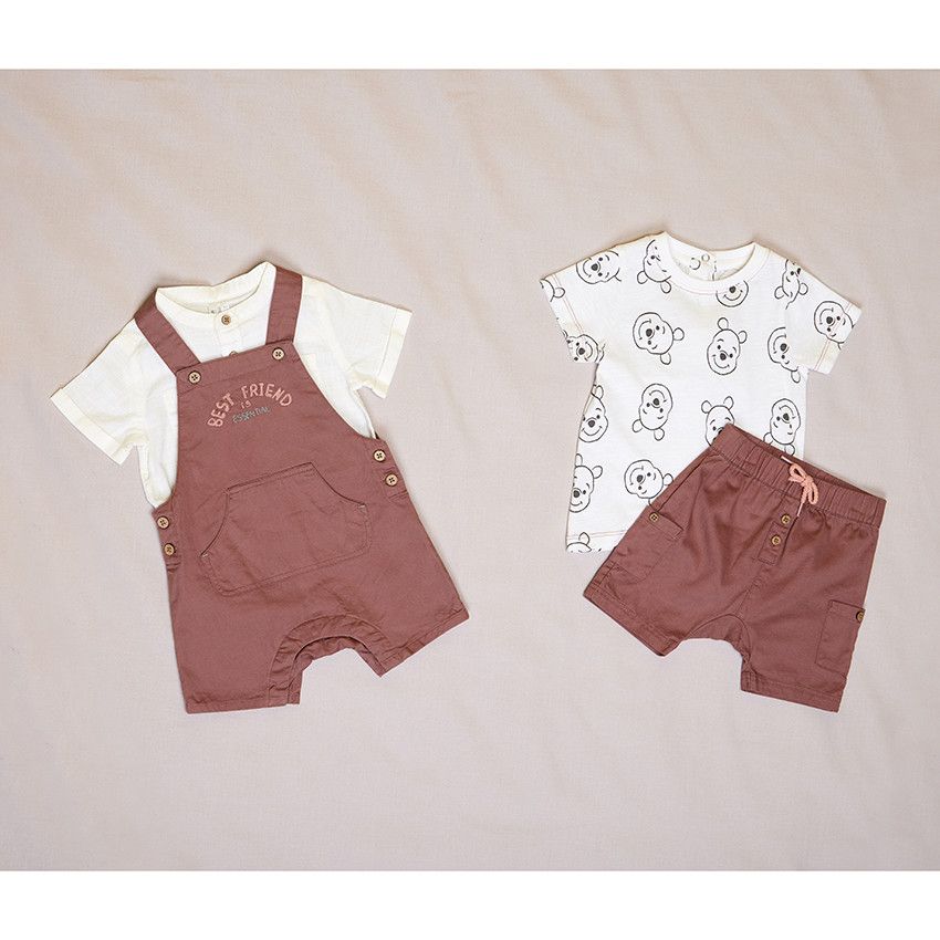 Bermuda en twill style cargo pour bébé garçon - Marron
