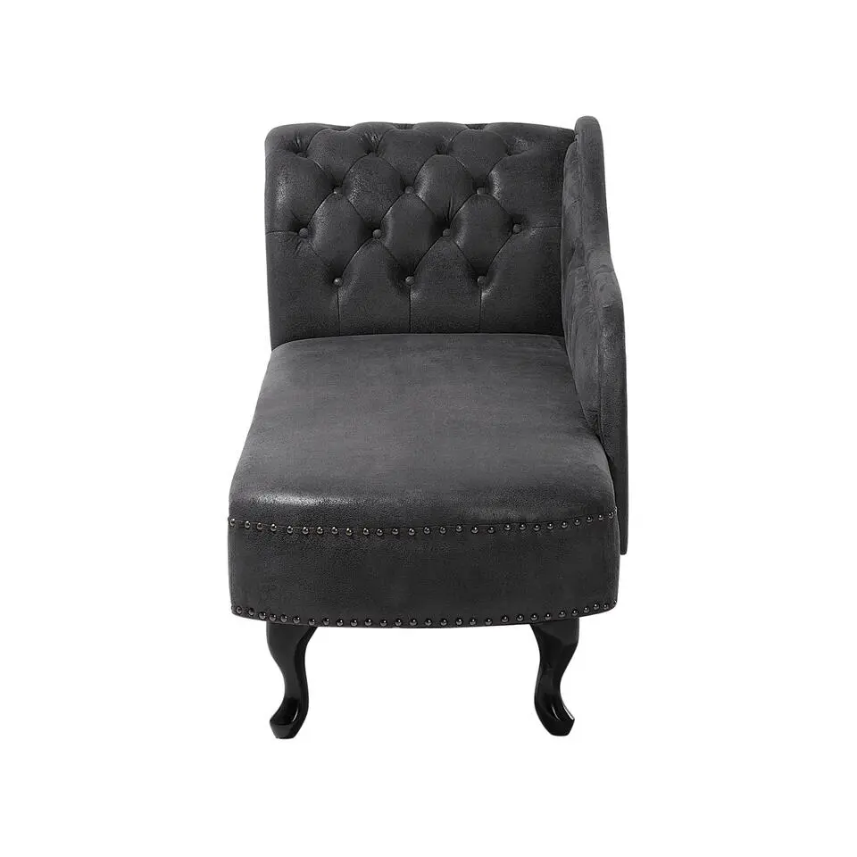 NIMES - Chaise longue - Grijs - Linkerzijde - Kunstleer
