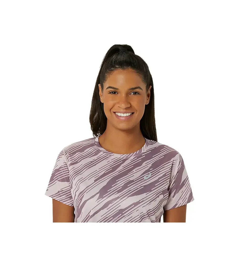 ASICS Core All Over Print Hardloopshirt Korte Mouwen ROSE/MAUVE Dames