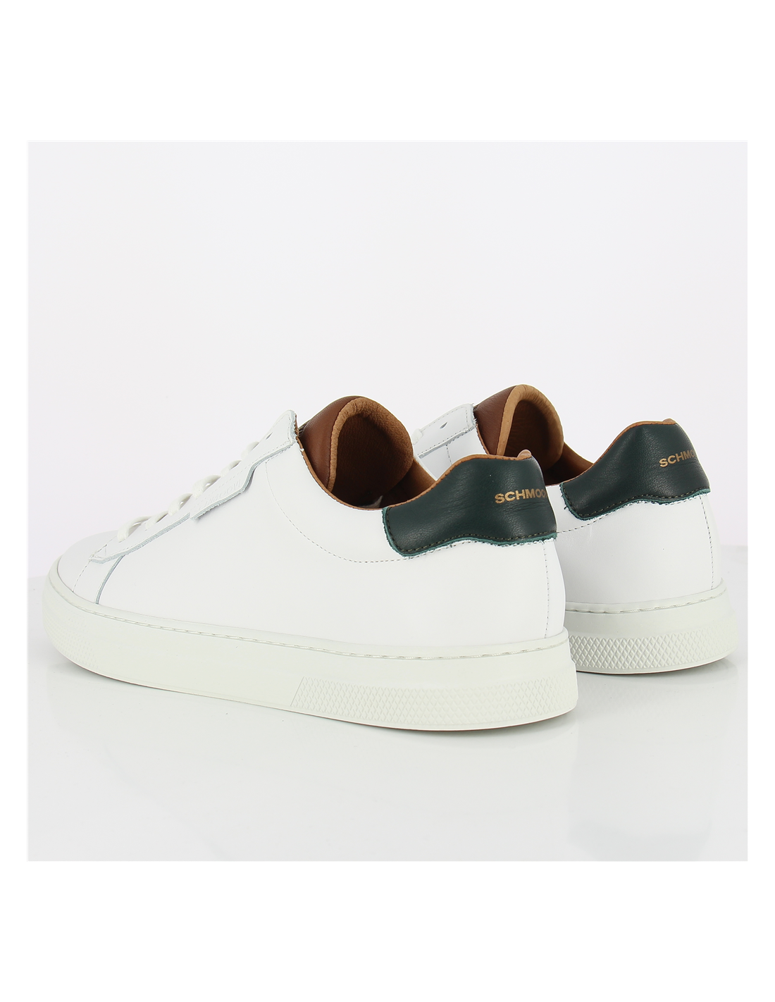 schmoove baskets de ville homme spark clay cuir blanc/noir