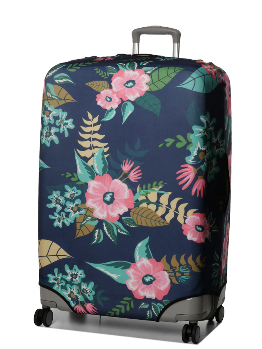 Housse de valise Periea Dark Blue with Flowers XL