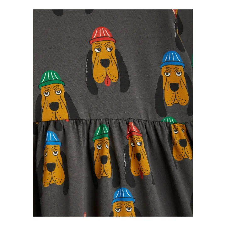 Mini Rodini Robe Coton Bio Chien | Gris anthracite