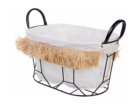 Panier de rangement en métal et tissu 35x23x18/25